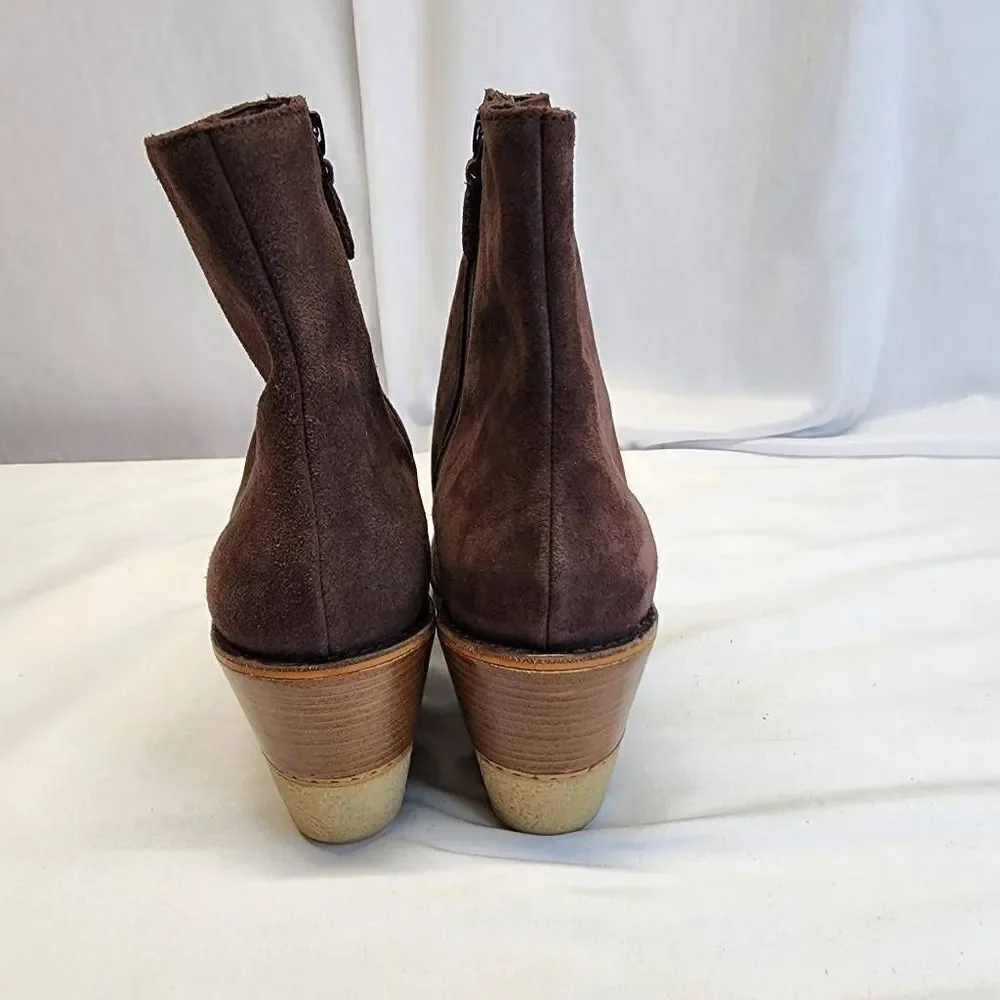 Cole Haan Brown Suede Wedge Ankle Boots